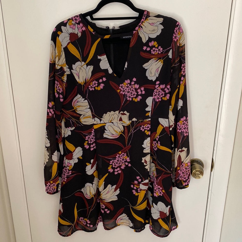 Winter Floral Mini Dress